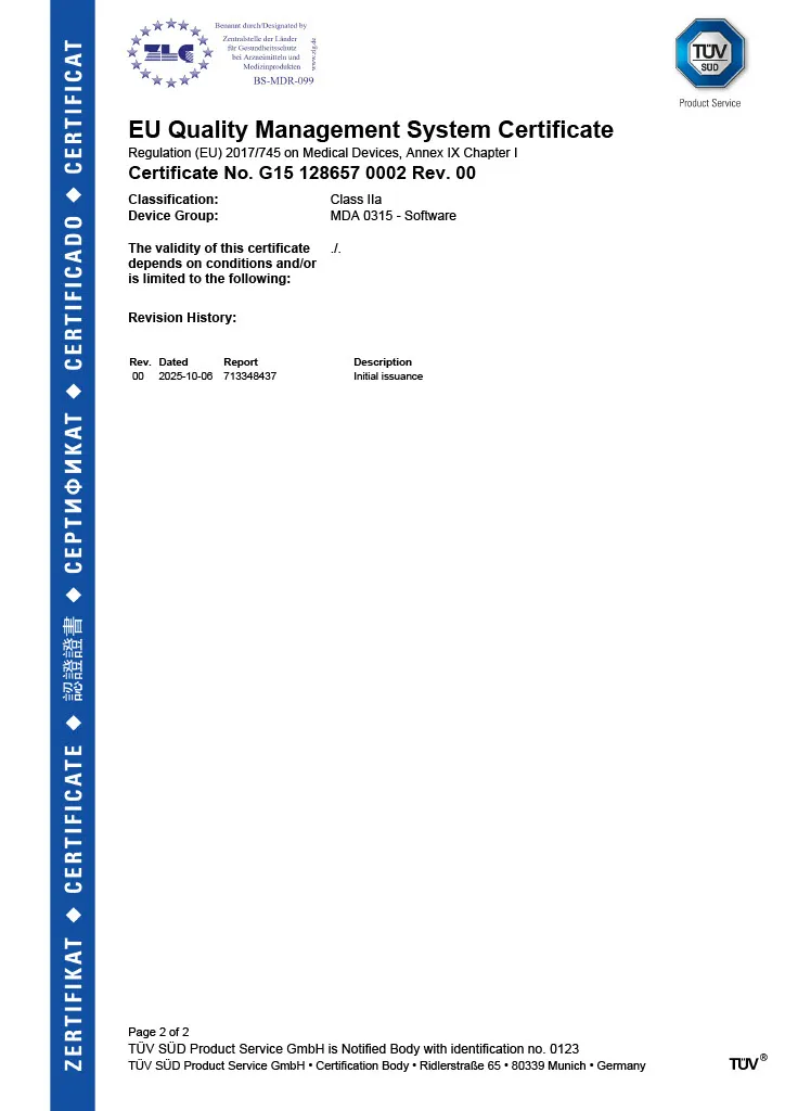 EU MDR certificate page 2